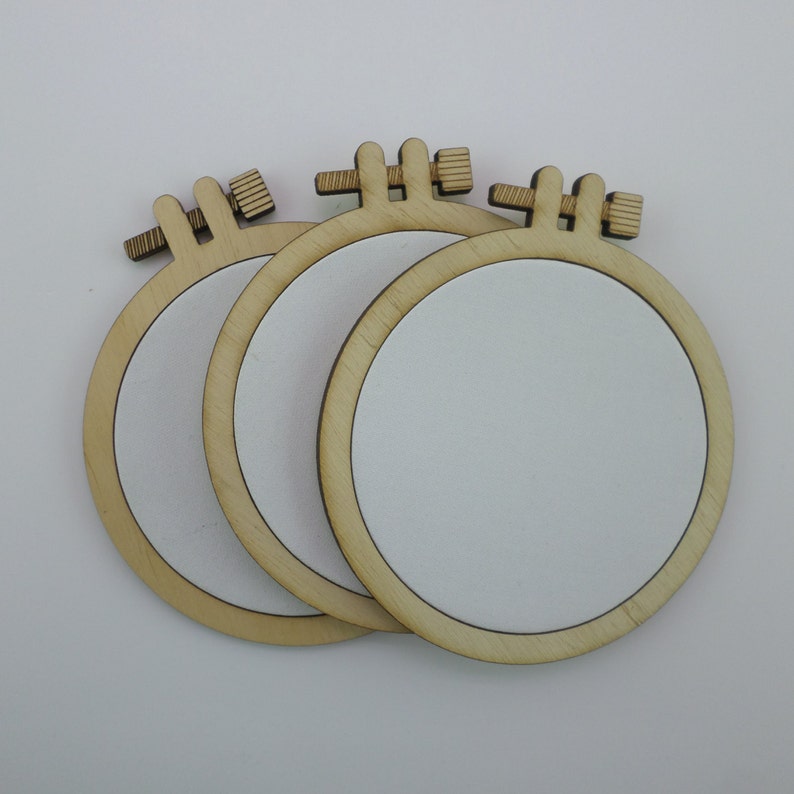 4/' inches Laser cut embroidery hoop with quality canvas for painting 10 cm