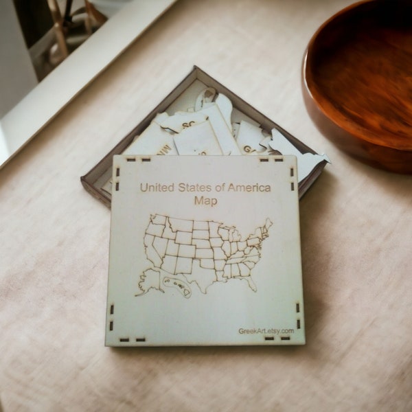 United States of America -USA MAP - Wood Puzzle with 3mm plywood (30.8 x 18.9 inches)