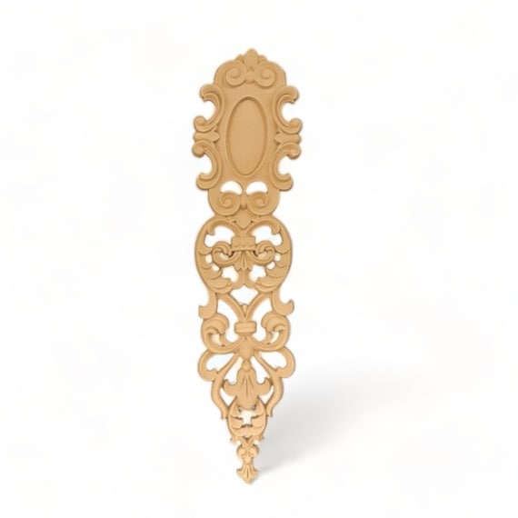 Wood Carving Decorative 34cm X 8.5cm - Bending model - Flexible - Wood decoration - Wooden Furniture Moulding