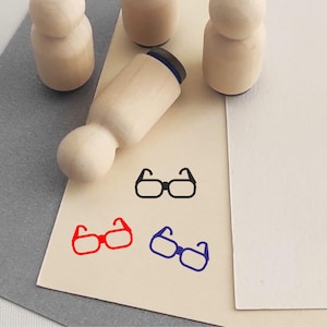 Glasses stamp for scrapbooking, cards, clay | Mini Stamp | Planner Stamp | Multipurpose Stamp |
