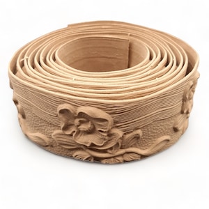 Moldura de madera 215 Χ 4 cm - Modelo curvado - Flexible - Decoración de madera - Moldura para muebles de madera