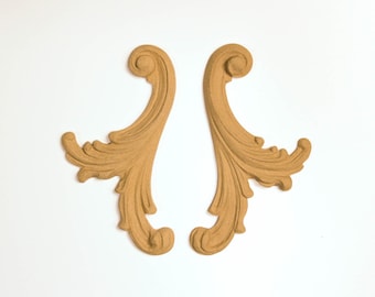 Wooden Decoration set 2 pieces 10 Χ 8 cm - Bending model - Flexible - Wood decoration - Wooden Furniture Moulding