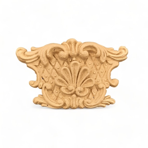 3 pcs Wood Carving Decorative 9cm. X 5cm. - Bending model - Flexible - Wood decoration - Wooden Furniture Moulding