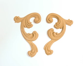 Wooden Decoration set 2 pieces 12 Χ 8 cm - Bending model - Flexible - Wood decoration - Wooden Furniture Moulding