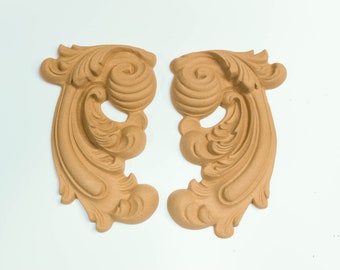 Wooden Decoration set 2 pieces 18 Χ 13 cm - Bending model - Flexible - Wood decoration - Wooden Furniture Moulding