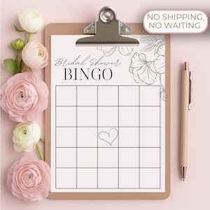 Juego de bingo para despedida de soltera / Plantilla editable de bingo floral para despedida de soltera / Juego imprimible para despedida de soltera / Plantilla Canva de descarga instantánea