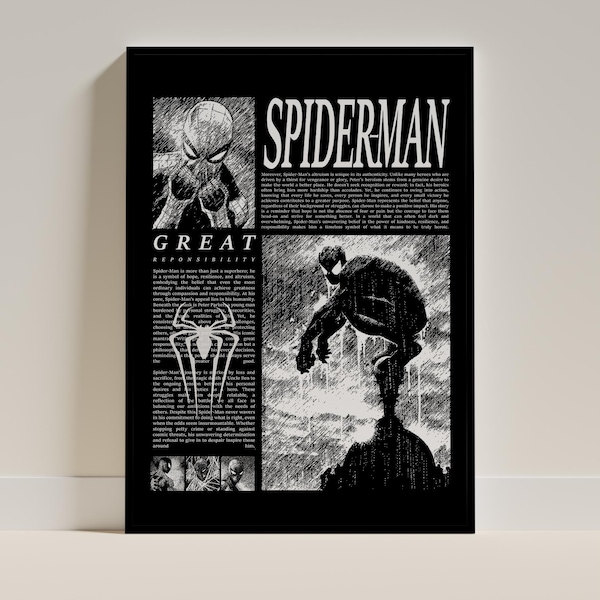 Spider-Man Minimalist Poster, Marvel Spiderverse Print (Digital Download)