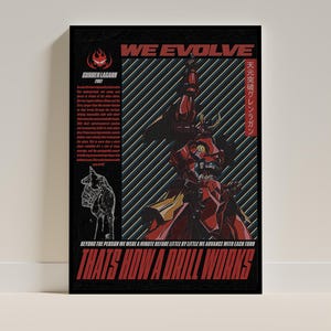 Gurren Lagann, Poster, Print, Anime, Aesthetic, Digital Print