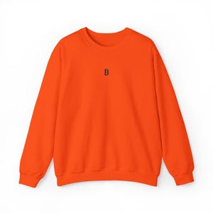 Bitcoin Embroidered Crewneck - Black &#39;B&#39;, Orange HODL Crypto Sweatshirt
