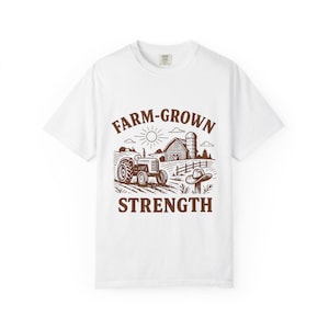 T-shirt résistant cultivé à la ferme - Parfait pour les agriculteurs, les amateurs d'agriculture, les activités de plein air, les cadeaux, les vêtements de loisirs et la vie à la campagne