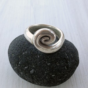 Sterling Silver Swirl Ring: Minimalist Greek Infinity Jewelry
