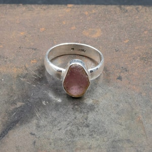 Raw Purple Amethyst and Sterling Silver Ring, February Birthstone Gift, Promise Ring, Amethyst Jewelry Gift