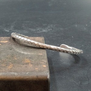 Sterling Silver Braided Thin Men&#39;s Bracelet, Minimalist Cuff Bracelet Gift for Him, Men&#39;s Jewelry, Unisex Jewelry