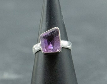 Purple Amethyst Sterling Silver Handmade Ring, Promise Ring, February Birthstone Gift, Amethyst Jewelry Gift