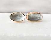 Blauer Topas Gold Ohrstecker Sterling Silber 22K Gold blauen Edelstein, blauer Topas Schmuck, November Birthstone Geschenk für Sie