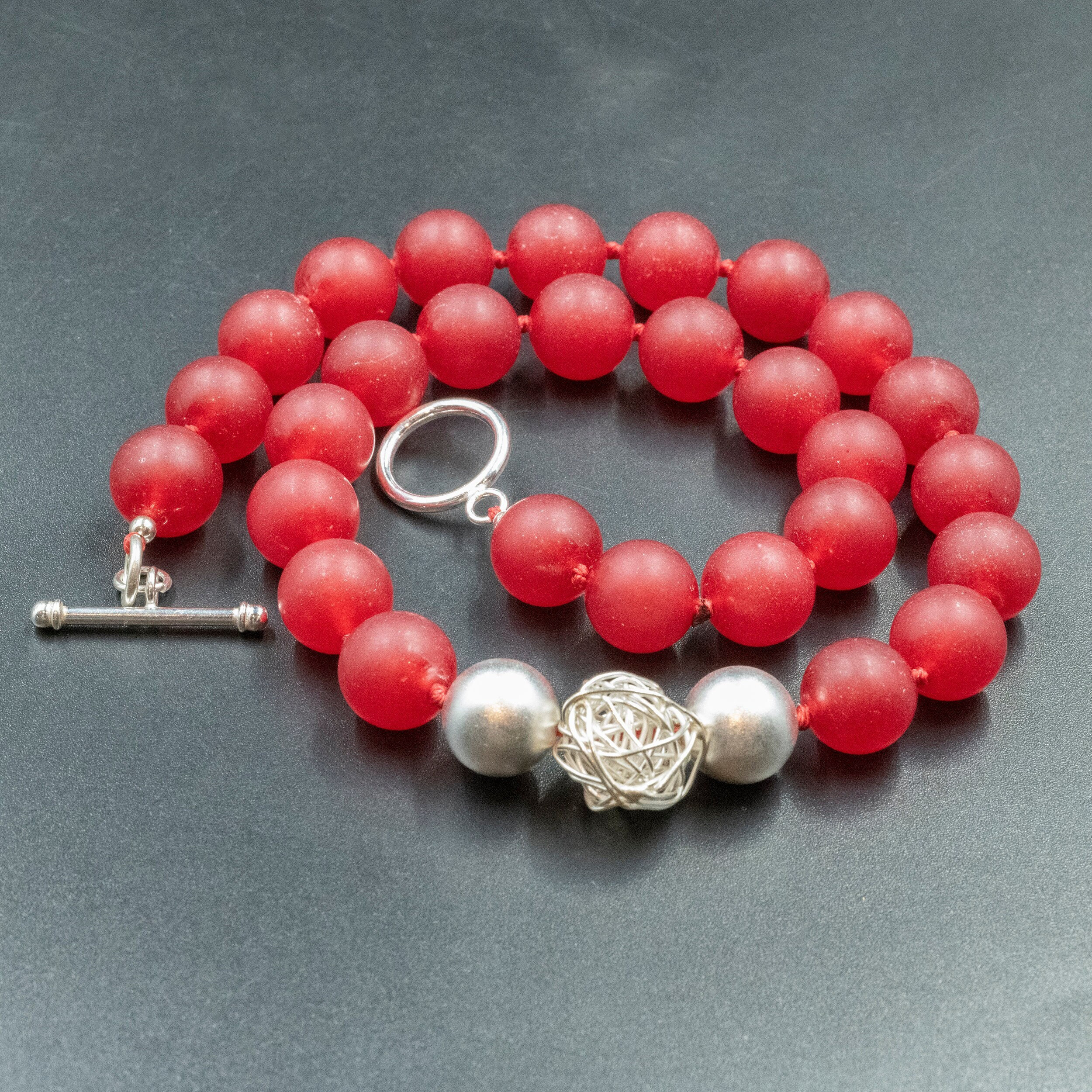 Collar De De Sueltas De Jade Rojo Facetado 2x4 Mm | Cuotas Sin Interés - Foto 2