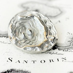 Santorini alte Karte Sterlingsilber großer Anhänger, Männer oder Frauen tragbare Kunst Halskette, Karte Schmuck, griechischen feinen Schmuck