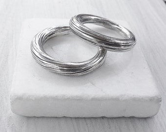 Thick Sterling Silver Band Ring: Minimalist Stackable Wedding Ring