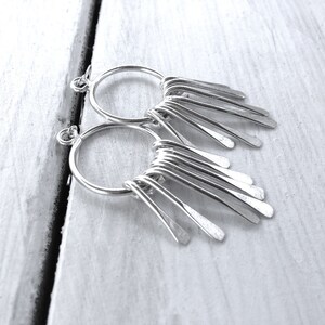 Sterling Silver Fringe Earrings, Dangle Bohemian Earrings, Modern Hippie Lightweight Earrings, Boho Chic Earrings for Women, Boho Jewelry image 5