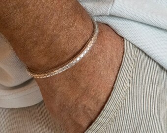 Bracelet Nato Cuff Argent 925 Et Nylon - Fait Main En France | Ajustable Homme/Femme
