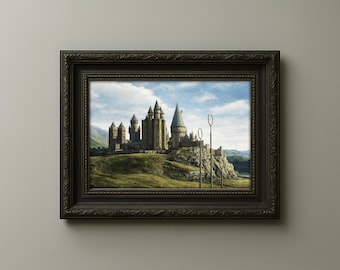 Impresión de paisaje fantástico inspirado en un campo deportivo mágico (descarga digital)