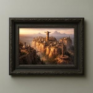 Thunder Bluff Inspired Wow Concept Art Style Fantasy Landscape Print (Digital Download)