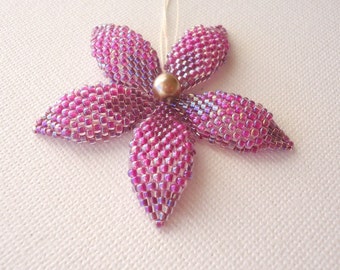 SALE!! Jewelry beading tutorial - delica and seed beaded Mini Flower - beading instructions, beading pattern, beaded jewelry, flower pattern