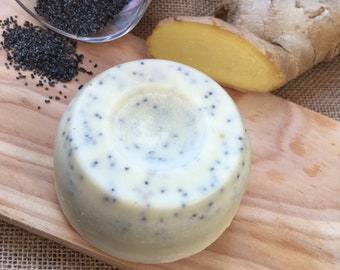 Cold process soap "Ginger Scrub with poppy seeds"