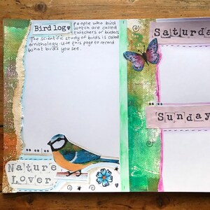 Nature journal, printed zine style. Planner, notes, record nature, sewn together. image 8