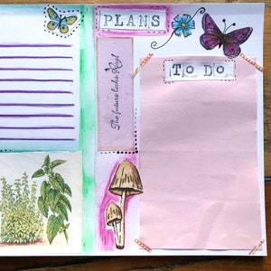 Nature journal, printed zine style. Planner, notes, record nature, sewn together. image 4