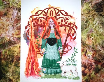 Brigid watercolour print