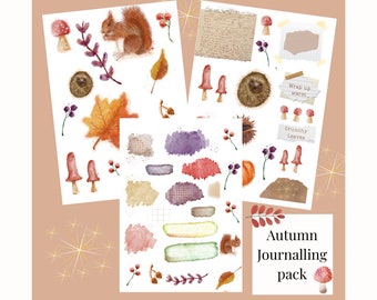 Autumn nature Journalling pack, scrapbooking pack, nature bundle