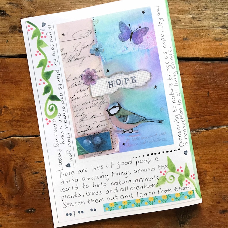 Nature journal, printed zine style. Planner, notes, record nature, sewn together. image 2