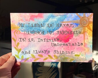 original watercolour affirmation painting