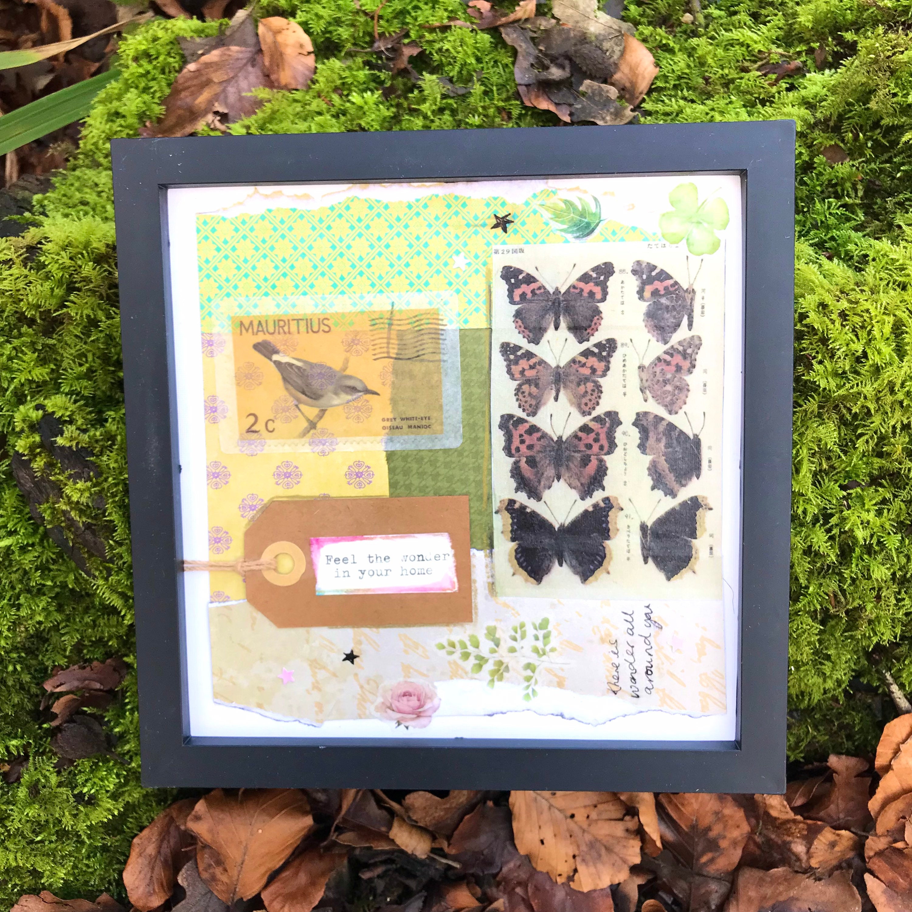 Feel the wonder in your home quote mixed media framed art