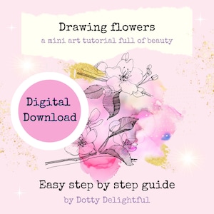 Drawing flowers a mini art tutorial, easy step by step guide watercolour course