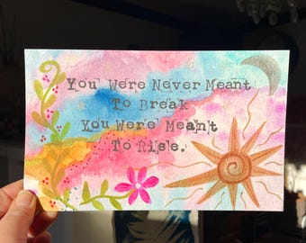original watercolour affirmation painting