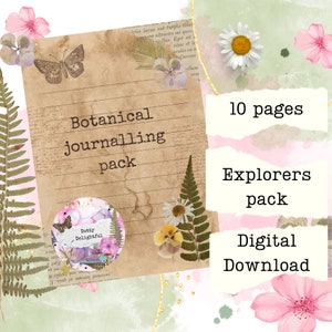 Paquete de diario Botanical Explorers, descarga digital de 10 páginas