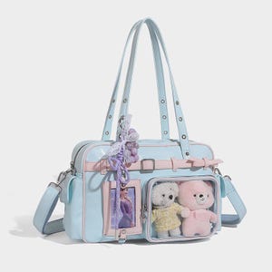 Anpassbare Kawaii Ita Tasche – Crossbody mit klarem Fenster für Pins & Accessoires – Harajuku Style