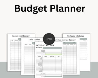 Budget Planner Printable: Debt, Savings & Expense Trackers (PDF Download)