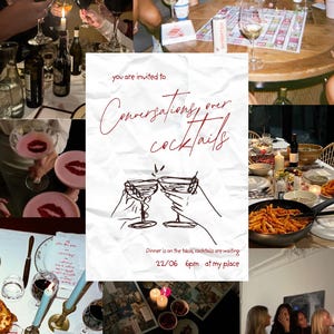 Dinner Party Invitation | Digital Template | Editable Canva Template