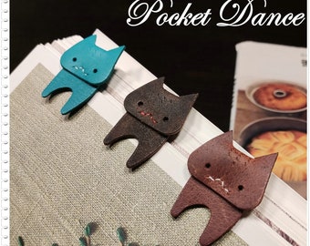 Handmade Leather Cat Bookmark - Cute Booklover Gift