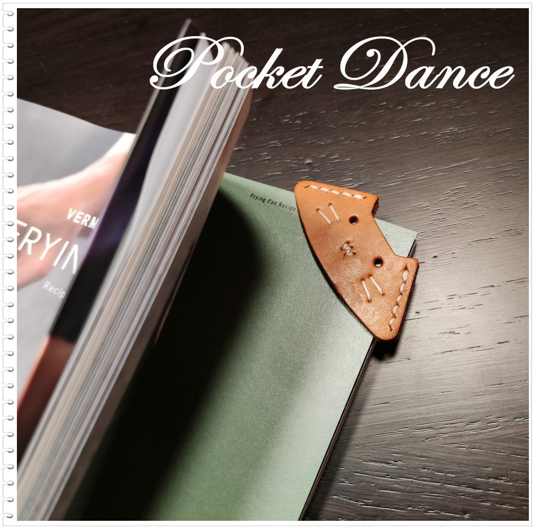 Handmade leather cat kitty corner bookmark for kids children student booklover reader graduation gift