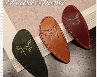 Handmade Butterfly Leather Hair Barrette: Large Hair Clip