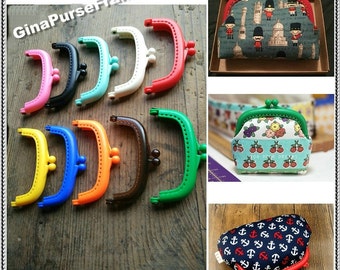 10pieces - 9cm (3.5 inch) Candy color Plastic purse frame, Jelly clip, Kiss lock frame, purse frame (10colors)