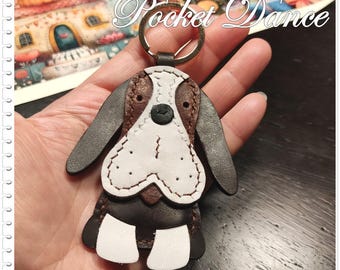Leather Poodle Keychain: Handmade Dog Purse Charm