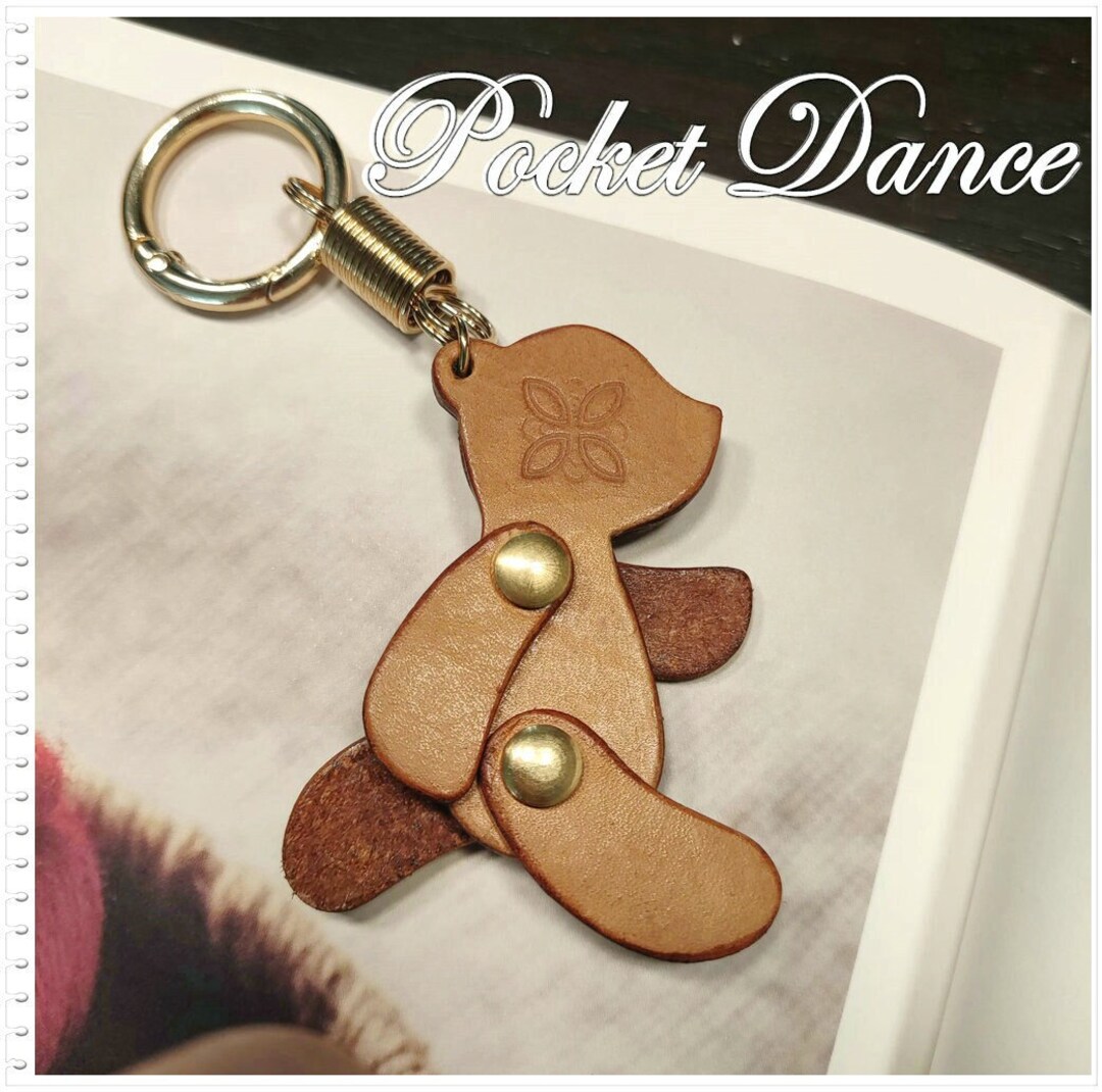 Handmade Leather Teddy Bear Key Ring, Bear Keychain , Leather Key ...