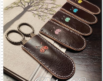 Ladybug Leather Scissor Sheath: Handmade Snips Protector