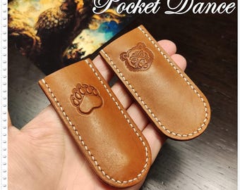Bear & Paw Leather Scissor Sheath: Crafter Gift