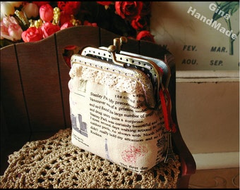 Travel in Paris Coin metal purse / Coin Wallet / Pouch coin purse / Kiss lock frame purse bag-GinaHandmade